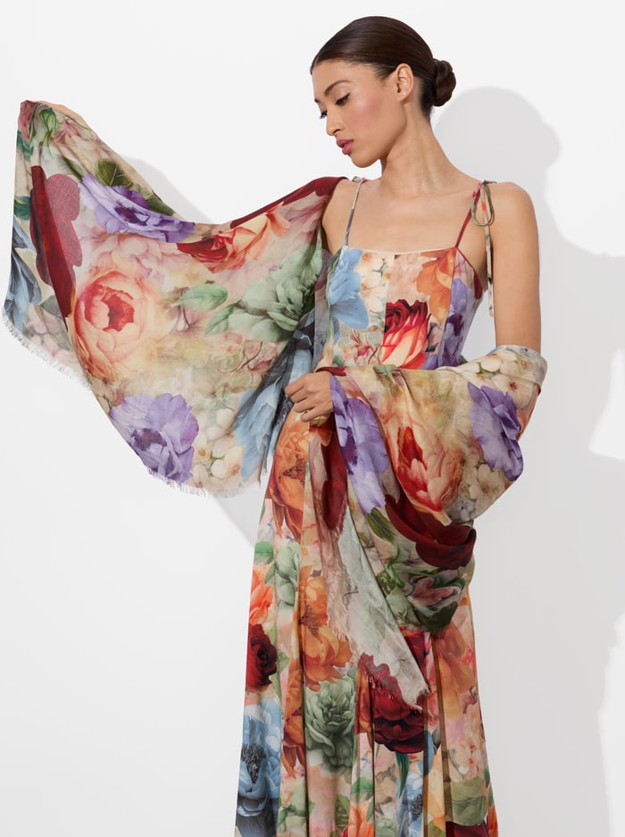 LOLA SCARF - STORM FLORAL - Alice And Olivia