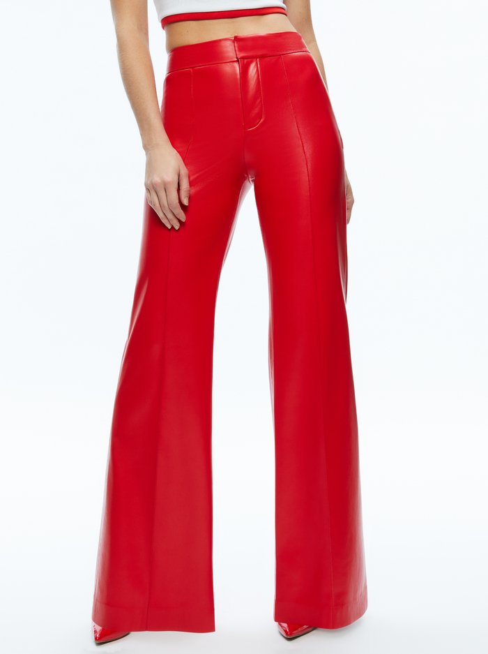 DYLAN VEGAN PANT - BRIGHT RUBY - Alice And Olivia