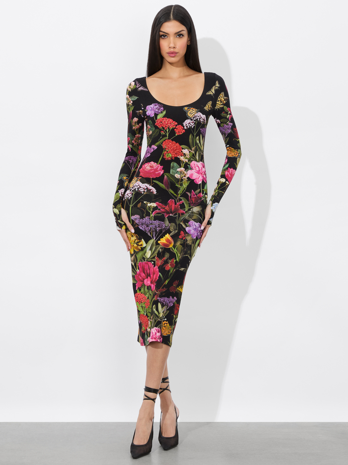 DELORA MIDI DRESS - SECRET GARDEN - Alice And Olivia