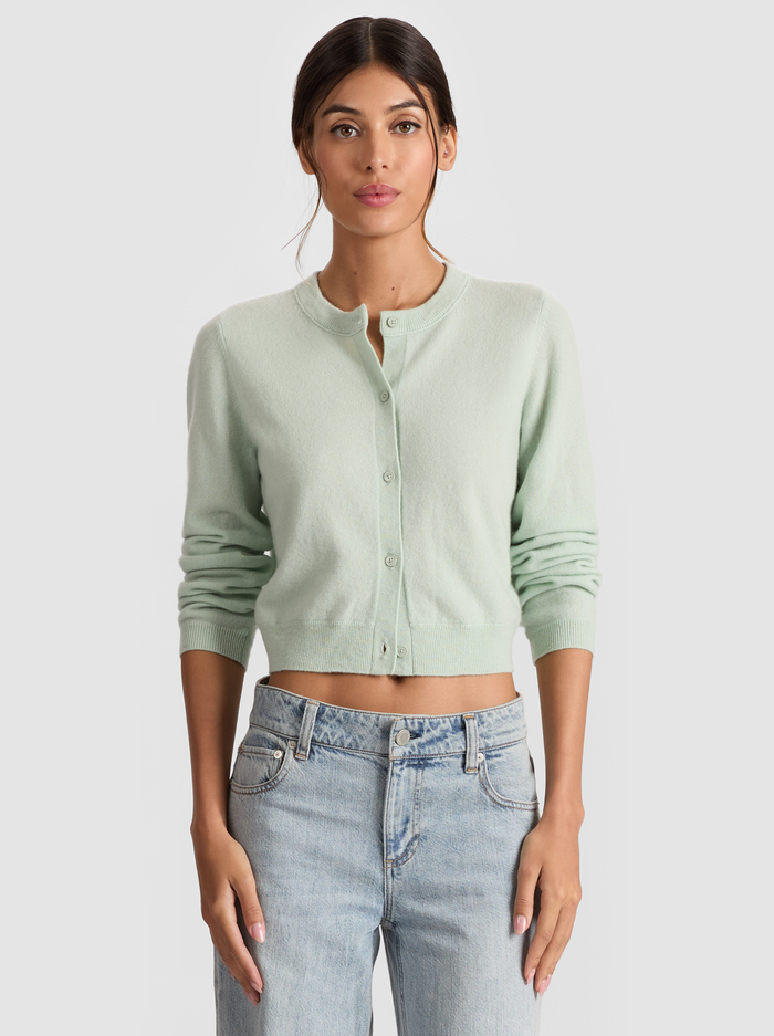 DOLLIE CASHMERE CARDIGAN - GREEN TEA - Alice And Olivia