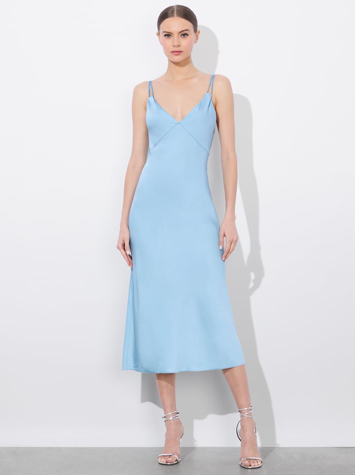 KIRO SLIP DRESS - MINERAL BLUE - Alice And Olivia
