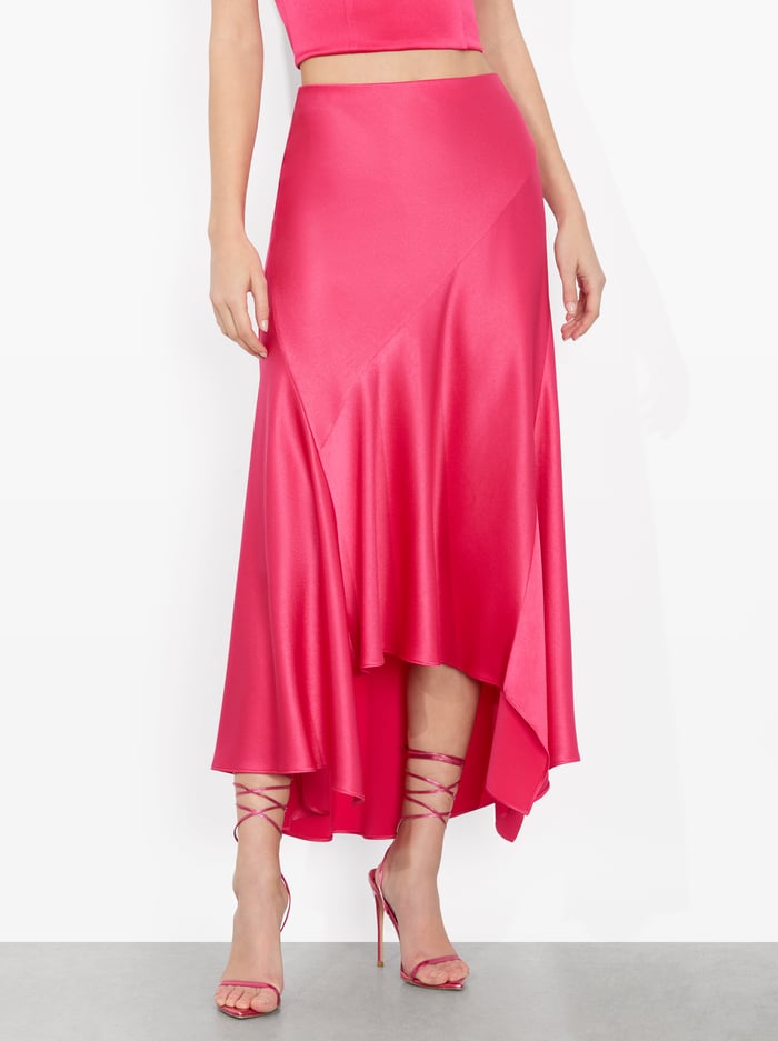 ROSA MIDI SLIP SKIRT - RASPBERRY - Alice And Olivia
