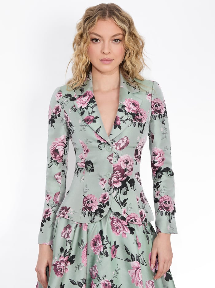 IANA SCULPTED BLAZER - SAGE MULTI - Alice And Olivia