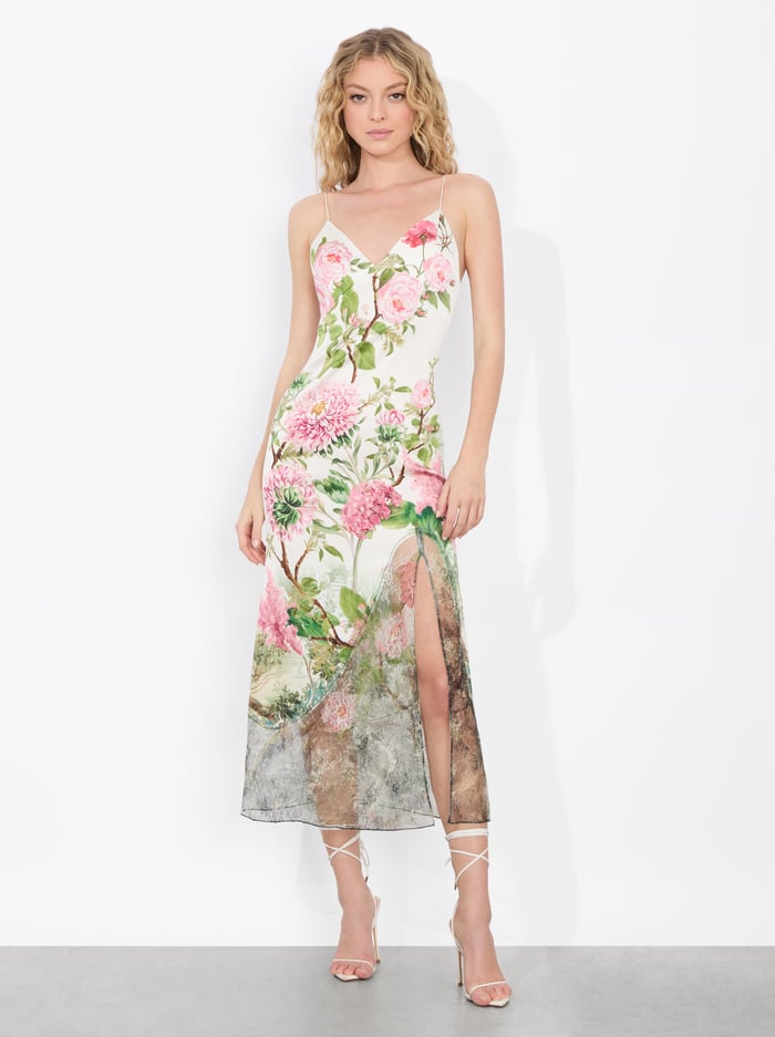 JULIETTA CUTAWAY LACE SLIP DRESS - ROSE WHISPER - Alice And Olivia
