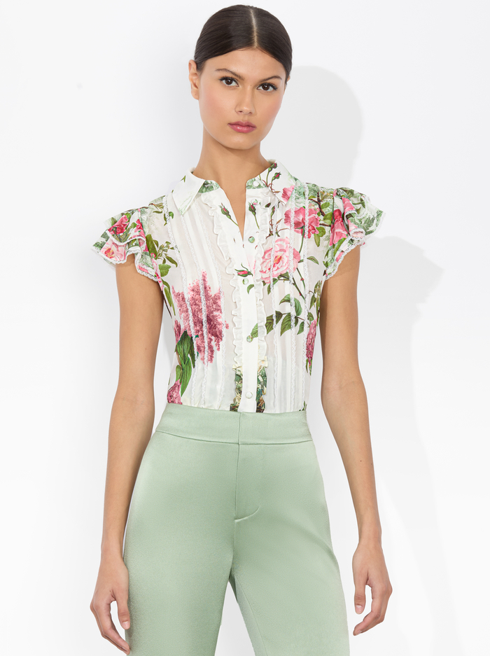 MINDA BLOUSE - ROSE WHISPER - Alice And Olivia