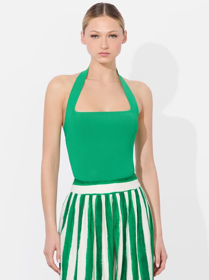CELLY HALTER TANK - LIGHT EMERALD - Alice And Olivia