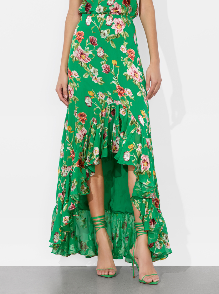 SORAYA HIGH LOW SKIRT - HAMPTONS FLORAL - Alice And Olivia