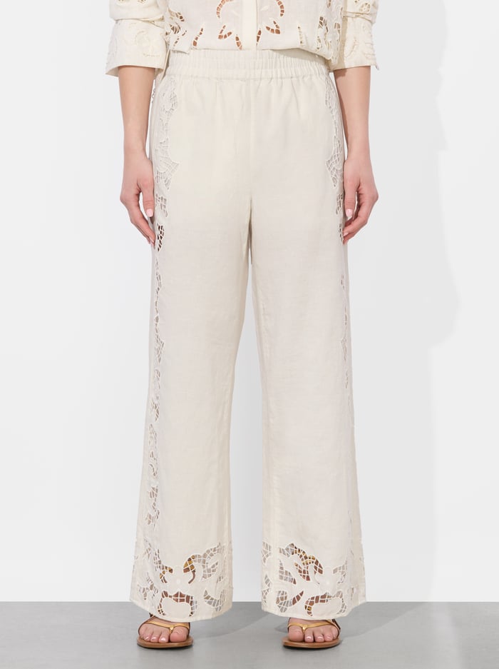 TANYA EYELET PULL ON PANT - OFF WHITE - Alice And Olivia