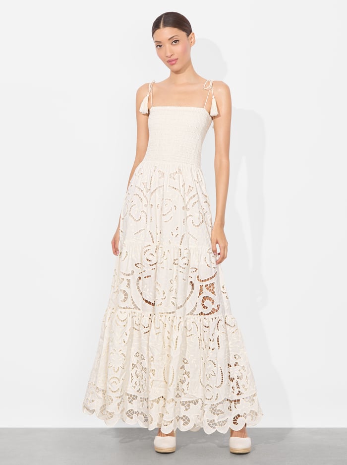 MARNA TIERED MAXI DRESS - OFF WHITE - Alice And Olivia