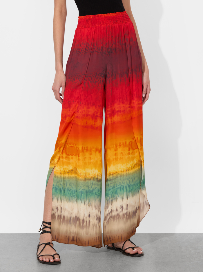 LARISSA OPEN PLEAT PANT - CRYSTAL TIE DYE - Alice And Olivia