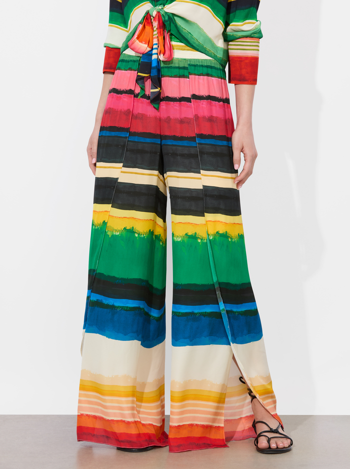 LARISSA OPEN PLEAT PANT - RAINBOW REEF - Alice And Olivia