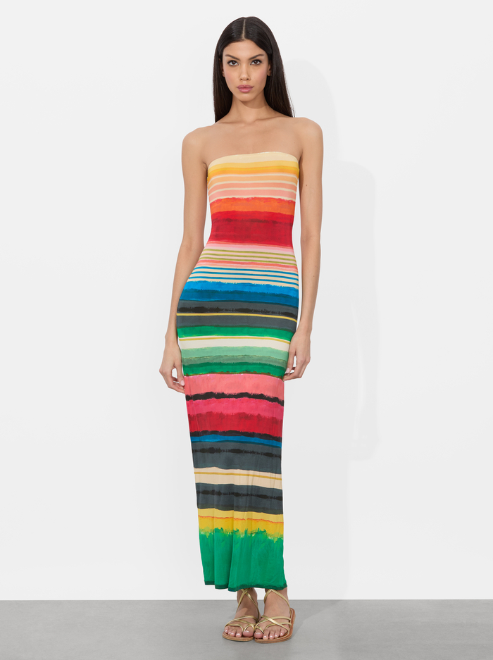 DELORA STRAPLESS MAXI DRESS - RAINBOW REEF - Alice And Olivia