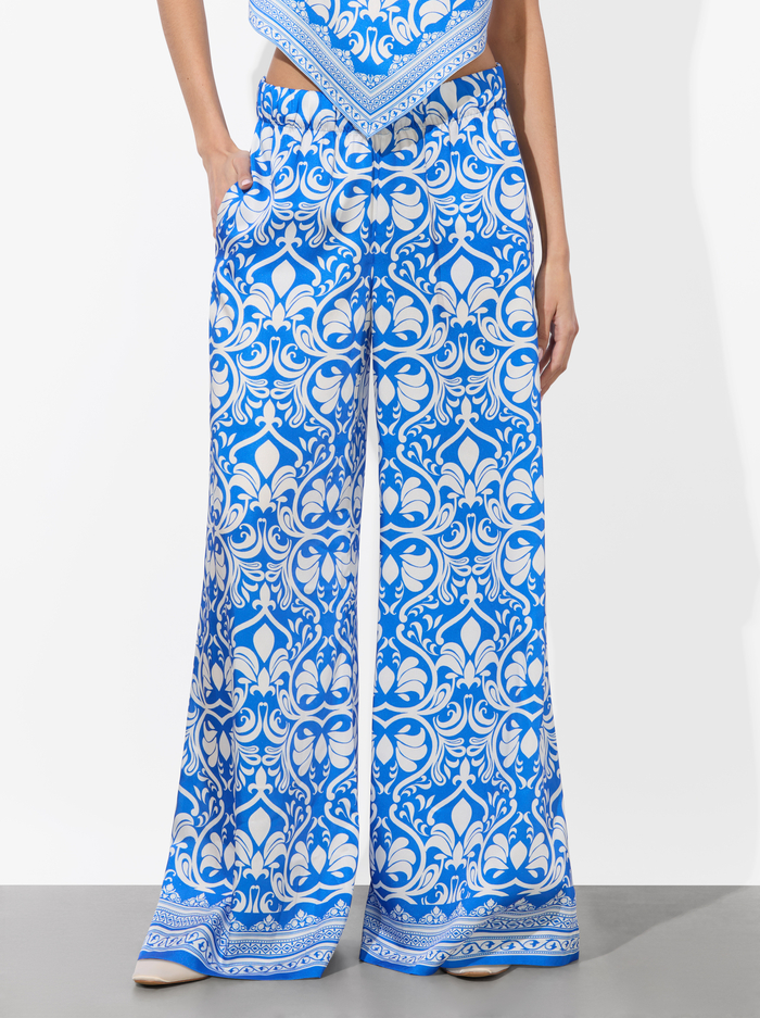 KEEGAN PULL ON WIDE LEG PANT - SOIREE TRUE BLUE - Alice And Olivia
