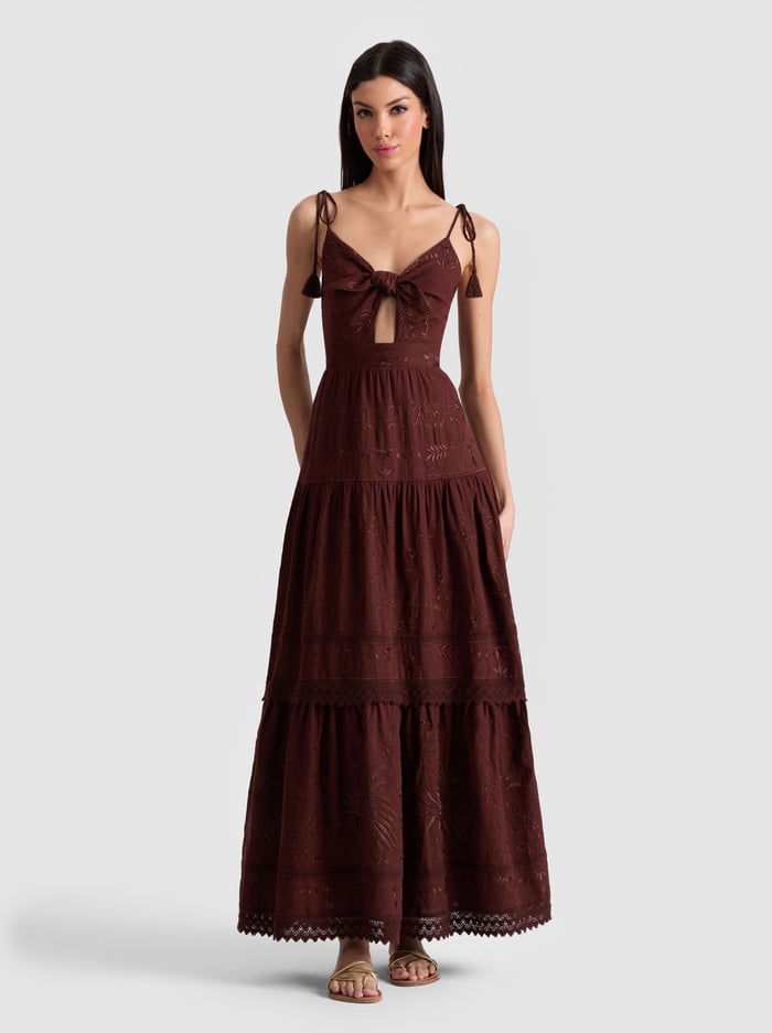 MINKA MAXI DRESS - MOCHA - Alice And Olivia