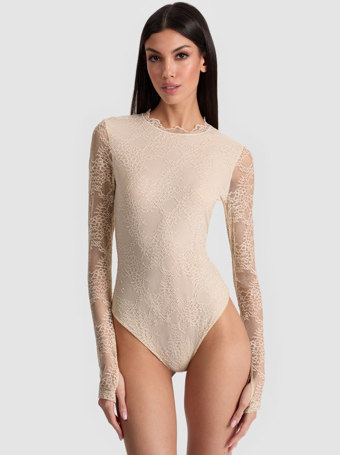 TAEYN LACE BODYSUIT - BISCOTTI - Alice And Olivia