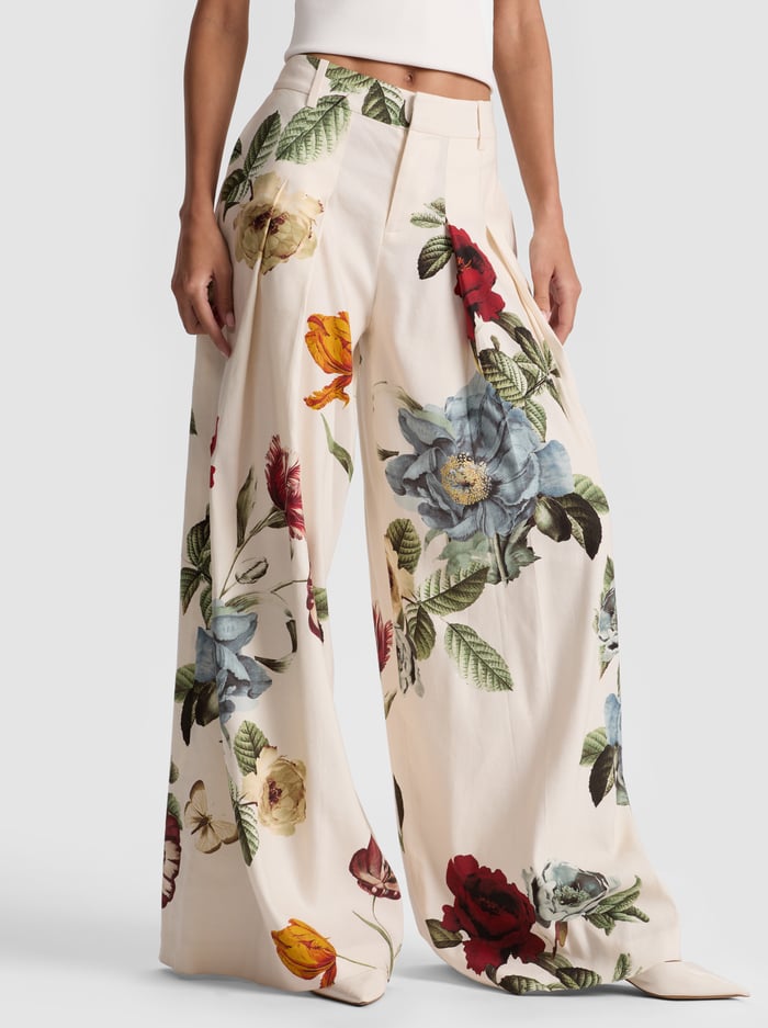 BLAIRE PRINTED LINEN PANT - PROVENCE FLORAL LG - Alice And Olivia