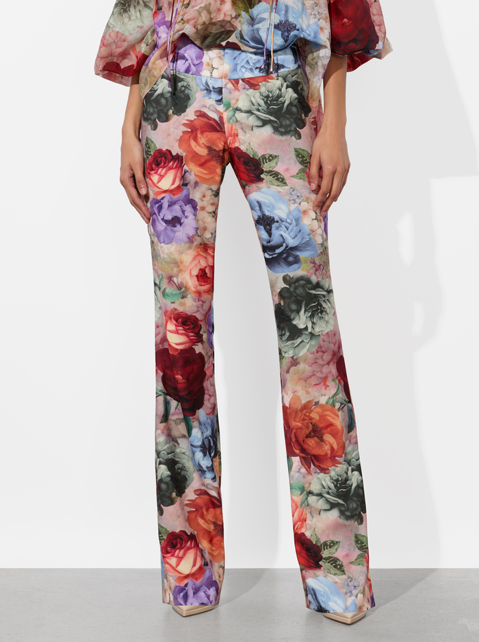 OLIVIA BOOTCUT PANT - STORM FLORAL SM - Alice And Olivia