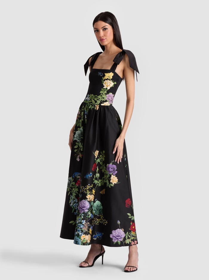 ORIANA DROP WAIST MIDI DRESS - VENUS FLORAL - Alice And Olivia
