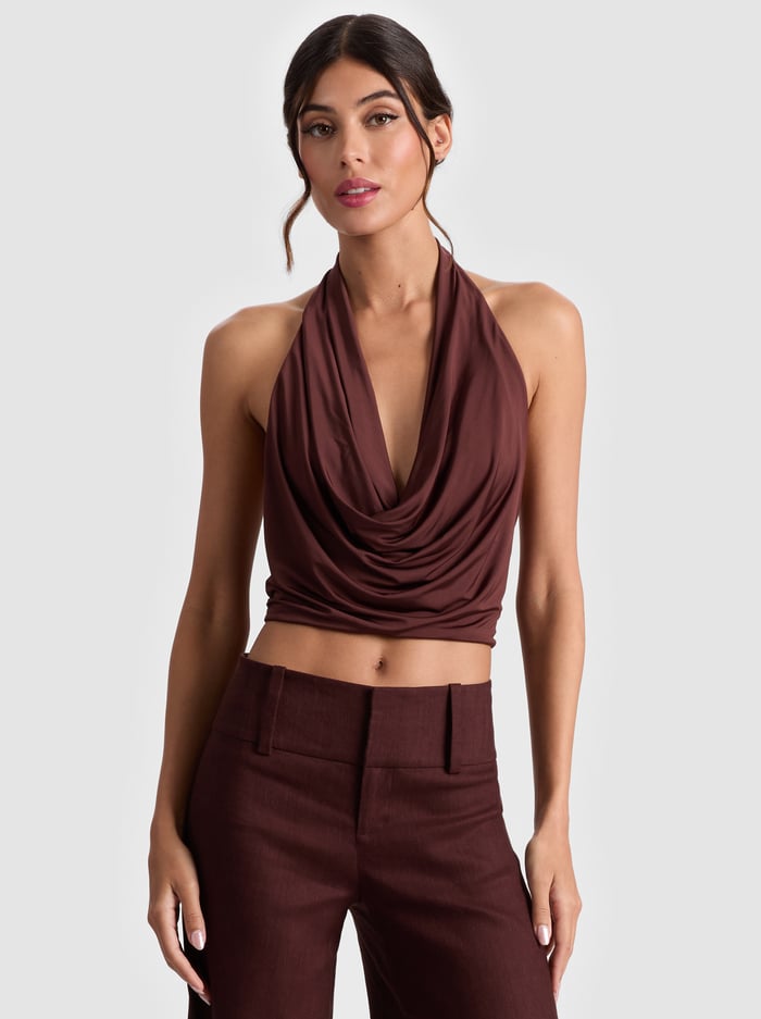 AYANNA HALTER TOP - MOCHA - Alice And Olivia