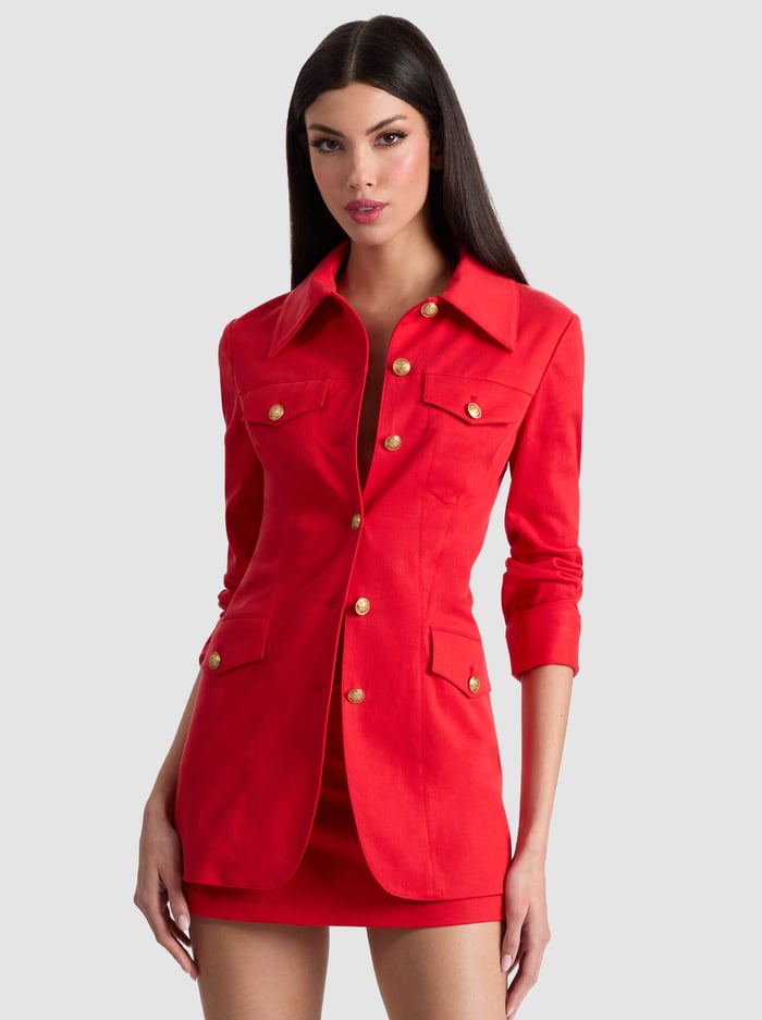 DOROTHIE JACKET - BRIGHT RUBY - Alice And Olivia