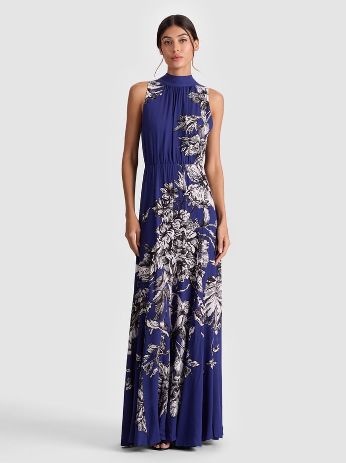 DITA MAXI DRESS - BLOOMING WILD INDIGO - Alice And Olivia