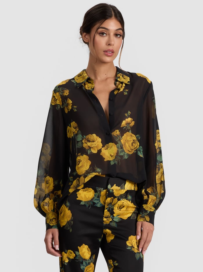 CANDACE BLOUSE - ROSEHIPS - Alice And Olivia