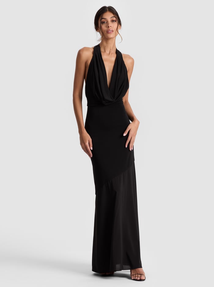 DANI ASYMMETRICAL DRESS - BLACK - Alice And Olivia