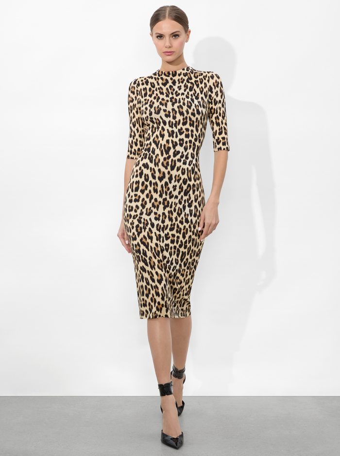DELORA MIDI DRESS - TEXTURED LEOPARD - Alice And Olivia