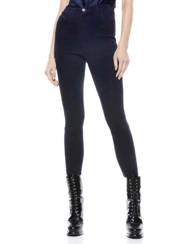 MIKAH SUEDE PANT - NAVY - Alice And Olivia