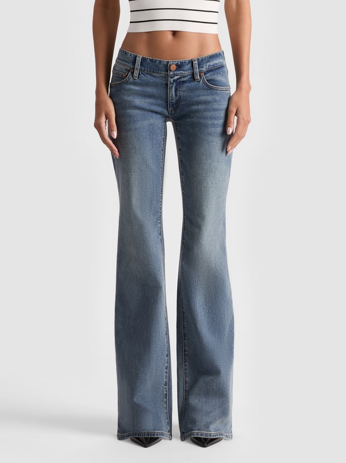 BELLA LOW RISE JEAN - ALBERTINE BLUE - Alice And Olivia