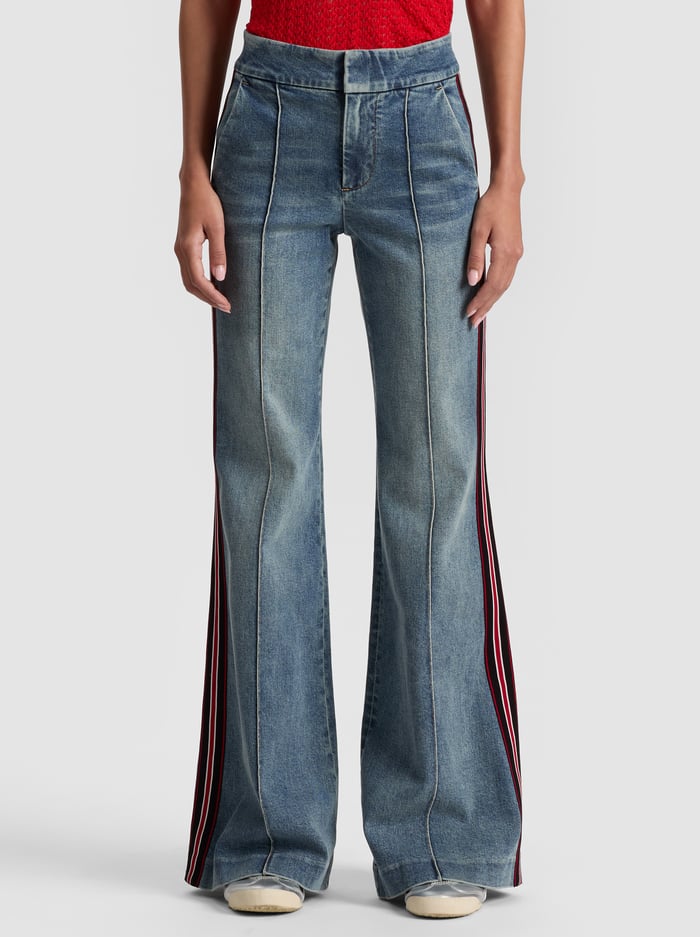 DYLAN STRIPED JEAN - ALBERTINE BLUE - Alice And Olivia