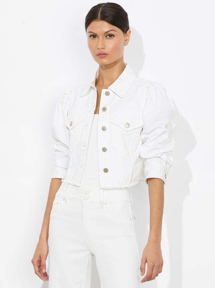 LANA DENIM JACKET - WHITE - Alice And Olivia