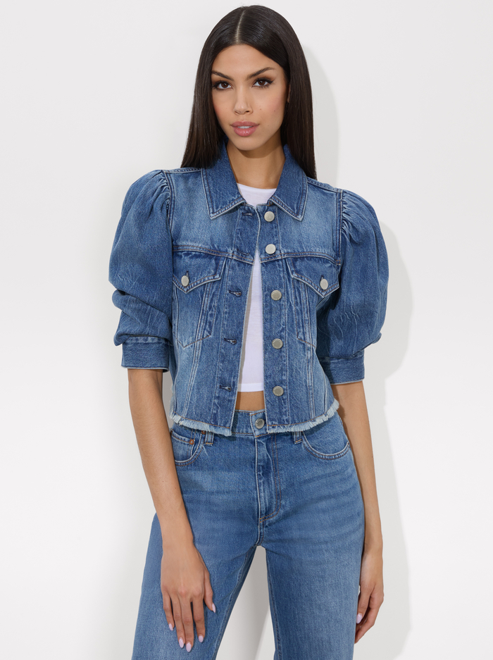 LANA DENIM JACKET - BROOKLYN BLUE - Alice And Olivia
