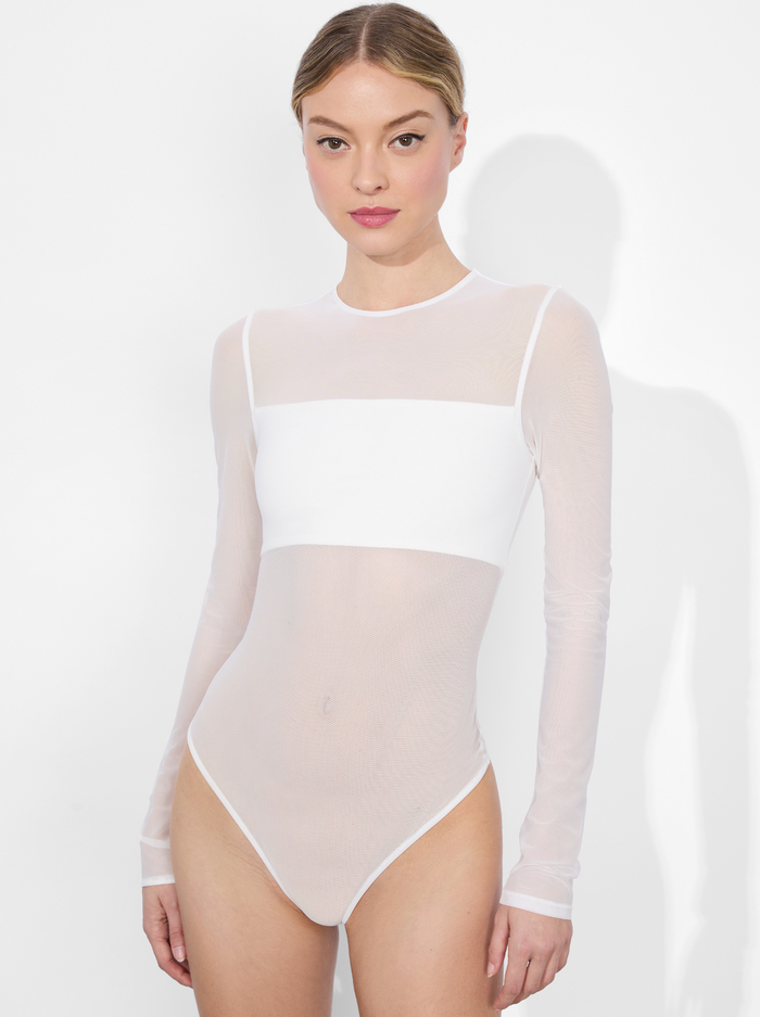 BANDEAU LONG SLEEVE BODYSUIT - OFF WHITE - Alice And Olivia