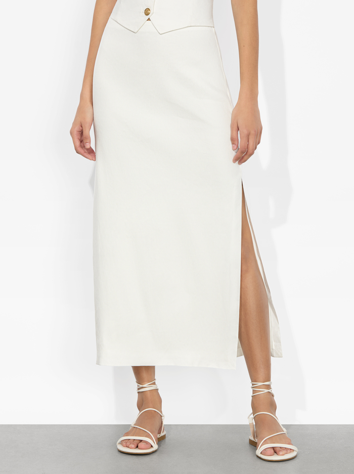 MAEVE LINEN SLIP SKIRT - OFF WHITE - Alice And Olivia