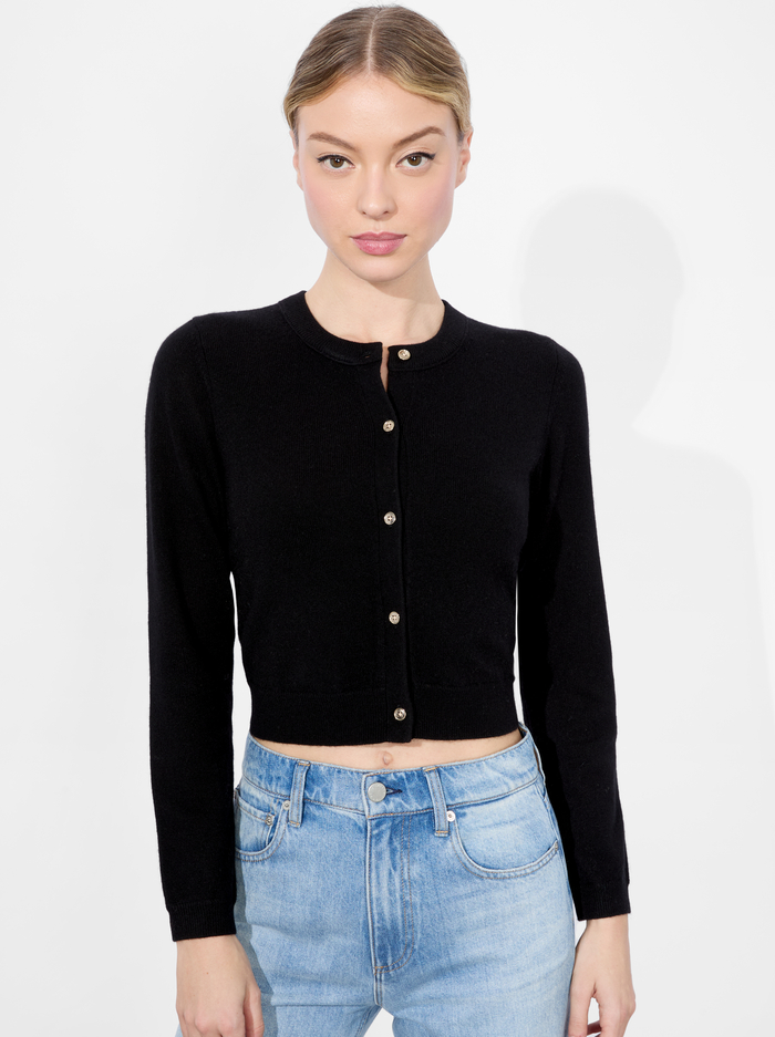 DOLLIE CASHMERE CARDIGAN - BLACK - Alice And Olivia