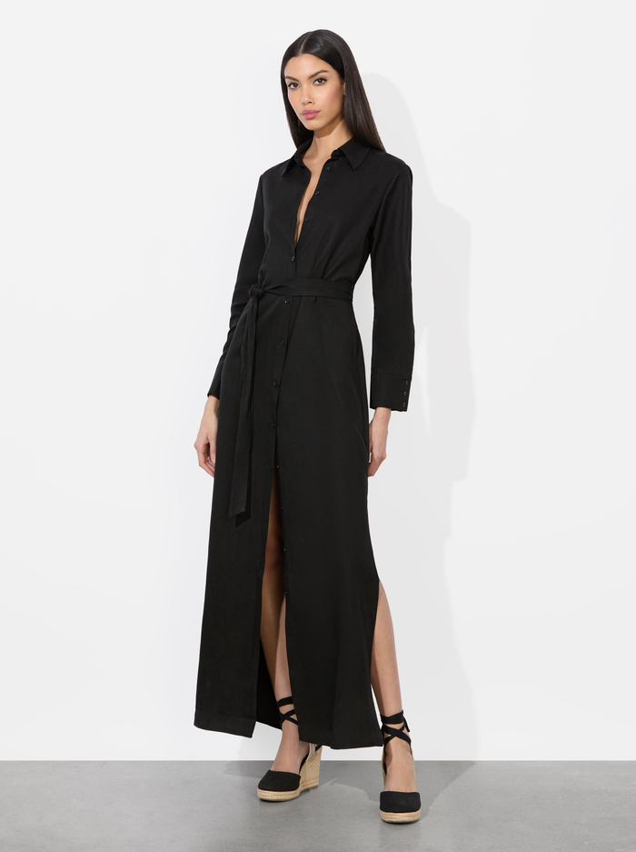 CHASSIDY LINEN MAXI DRESS - BLACK - Alice And Olivia