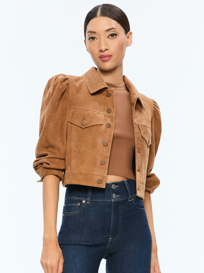 LANA SUEDE JACKET - CAMEL - Alice And Olivia