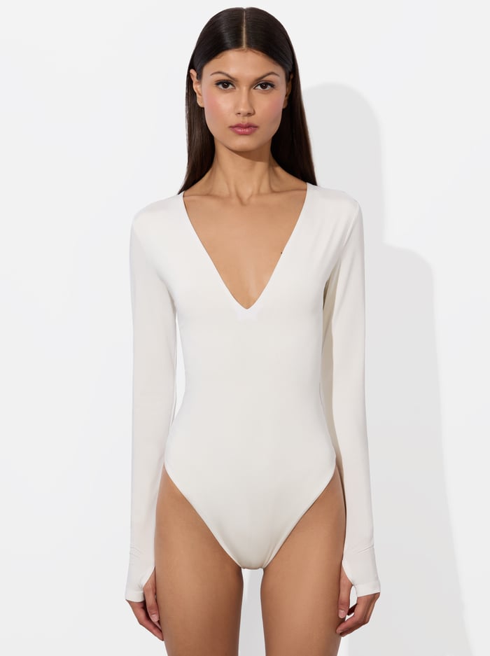OLEA LONG SLEEVE BODYSUIT - OFF WHITE - Alice And Olivia