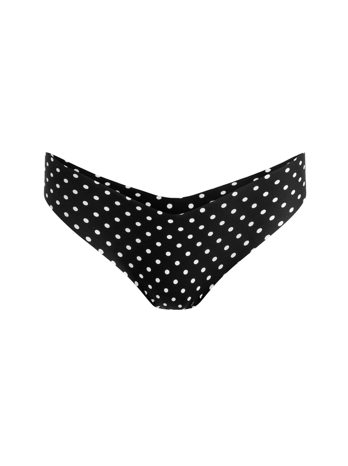 A+O X COMMANDO CLASSIC PRINTED THONG - POLKA DOTS SFT WHT/BLACK - Alice And Olivia
