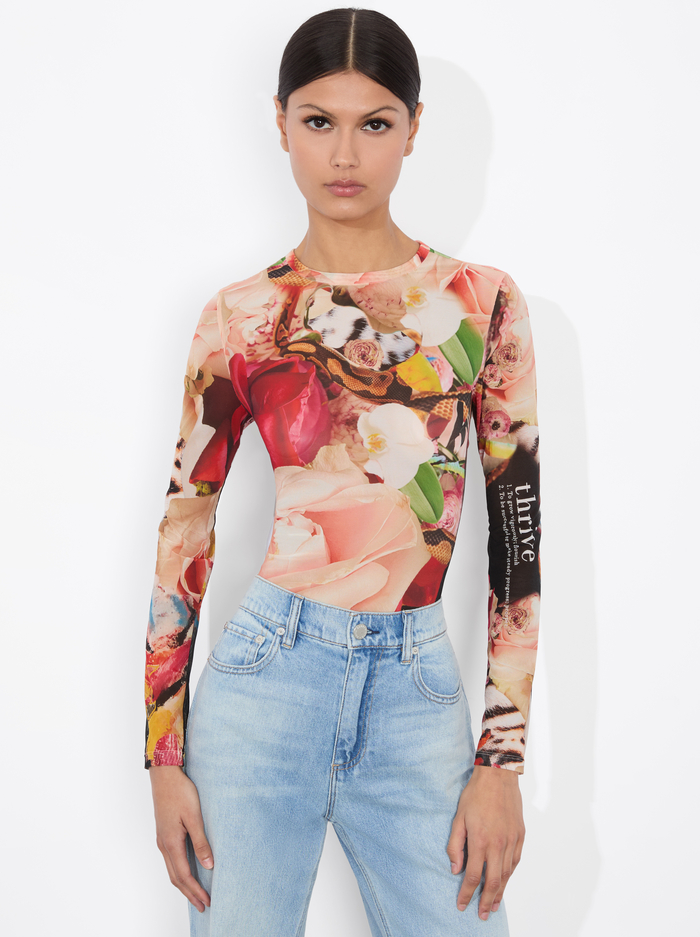 A+O x KELLY DABBAH DELAINA MESH TOP - THRIVE - Alice And Olivia