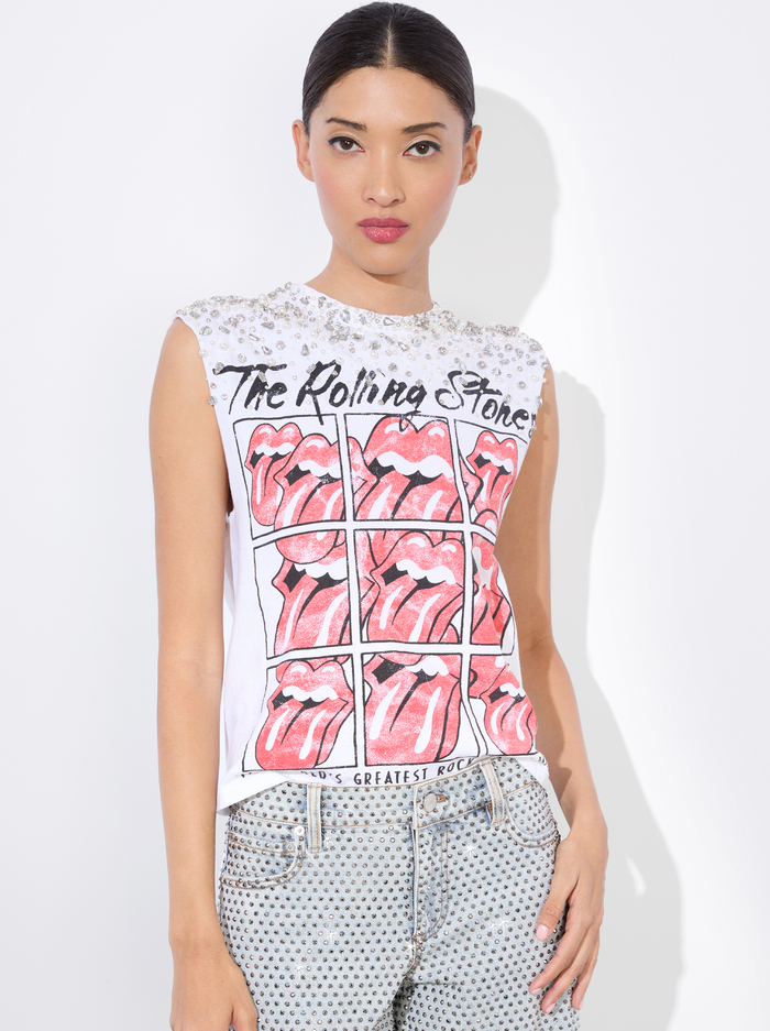 MICAH MUSCLE TANK - OFF WHITE MULTI - Alice And Olivia