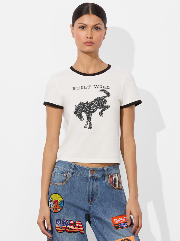 A+O X BRONCO ONIE BABY TEE - BUILT WILD - Alice And Olivia