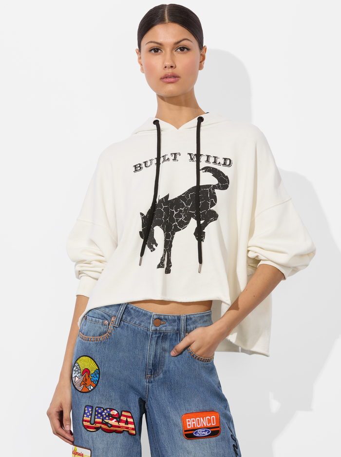 A+O X BRONCO SUNNY CROPPED HOODIE - BUILT WILD - Alice And Olivia